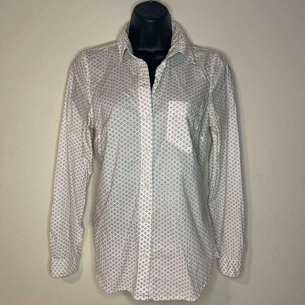 Button up White Cotton Long Sleeve Shirt